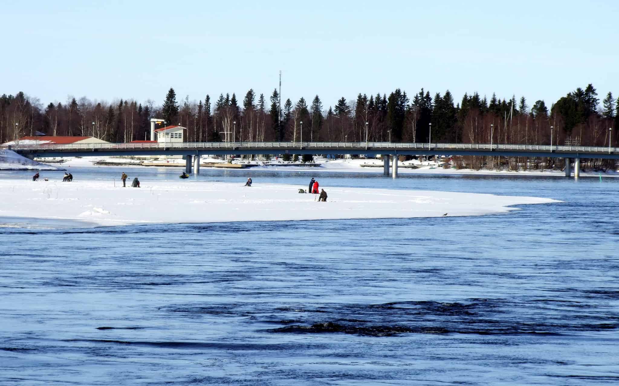 Even in the spring there is still fishing under the remaining ice